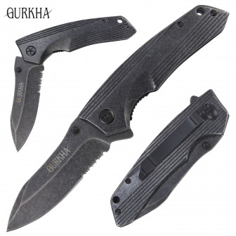 Gurkha Talon Drop Point Folding Knife- Partially Serrated