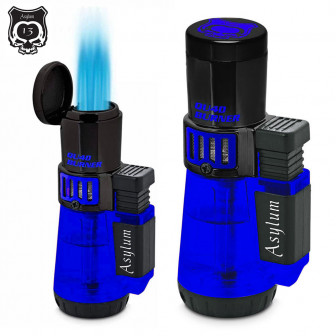 Asylum Quad Flame Torch Lighter- Blue