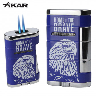 Xikar Allume Lighter- Blue w/Eagle Engraving