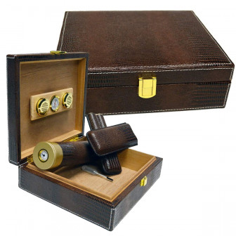 Humidor Supreme 25-ct Humidor Gift Set - Brown