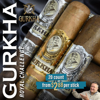 20 GURKHA ROYAL CHALLENGE JUST $57.50….monster deal on stately flavor bombs