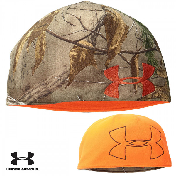 orange under armour beanie