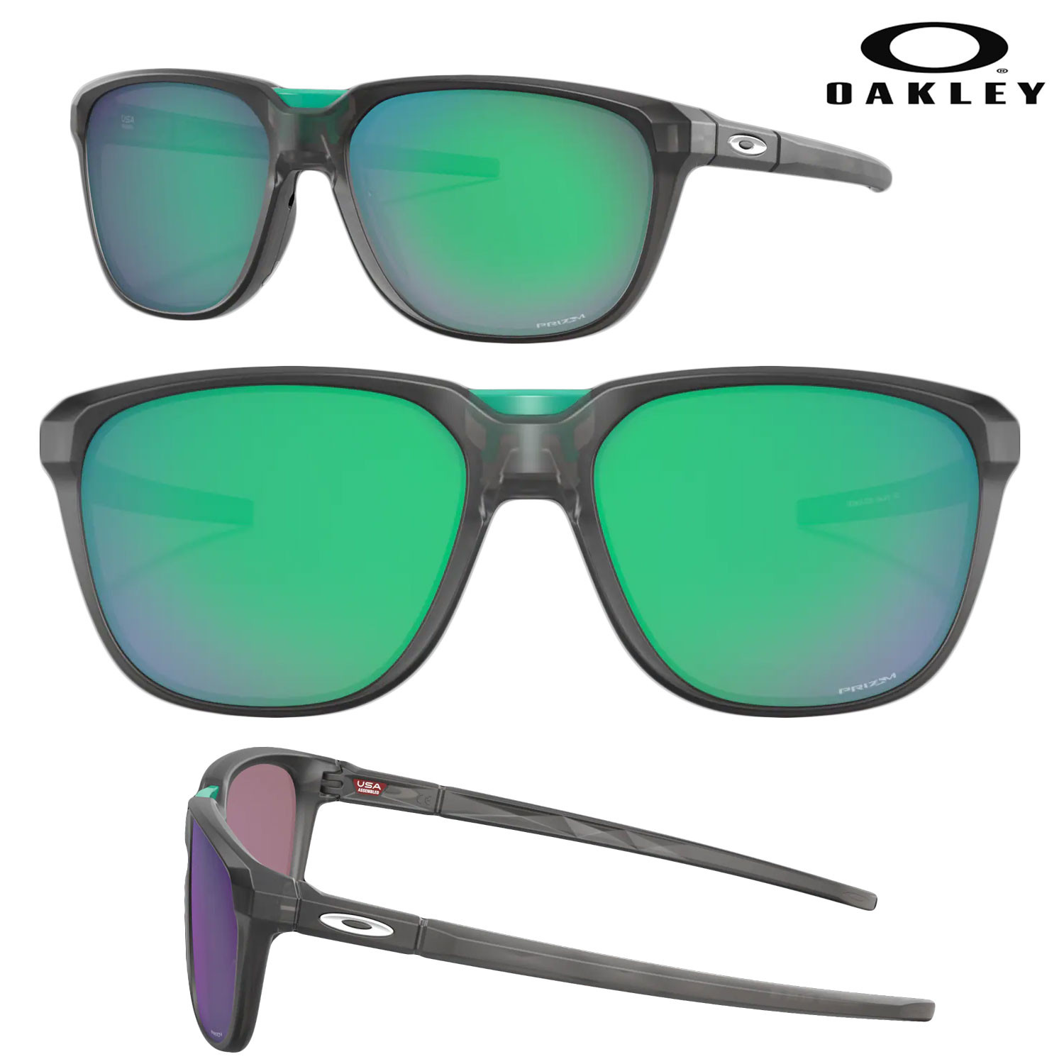 Oakley Anorak Sunglasses- Matte Grey Smoke/Prizm Jade