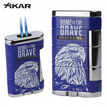 Xikar Allume Lighter- Blue w/Eagle Engraving