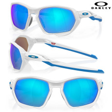 Oakley Plazma Sunglasses- Matte White/Prizm Sapphire