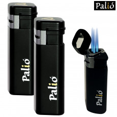 Set of 2 Palio Treo Triple Torch Lighters- Black (2-PACK)
